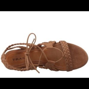 Trask Patrice camel wedges, 3 inch heel